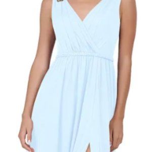 Azazie Tanicia grecian sky blue bridesmaid dress sz 10